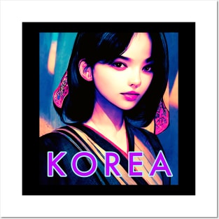 Korea Vaporwave Cute K Pop Girl Posters and Art